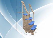 Confer Plastics Drop in Above Ground Pool Step with Blue Treads