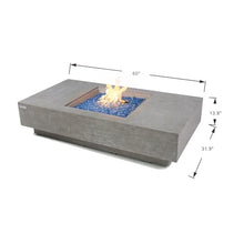 Monte Concrete Fire Pit 60" x 31.9" Outdoor Patio Firepit Includes Fire Glass Modern Fire Pits & Outdoor Fireplaces for Garden, Deck, Indoor & Outdoor Heating
