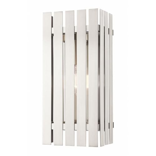 Livex 1 Light Brushed Nickel Outdoor Wall Lantern Nickel