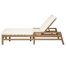 Merax Patio Chaise Lounge Chair Set of 4, Adjustable Lounge Chair Outdoor with 5 Positions, Acacia Wood Patio Lounge Chair with Thick Cushions for Pool Deck Balcony Garden, All-Weather, Light Teak