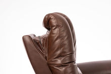 Flexsteel Preston Brown Leather Power Gliding Recliner with Power Headrest & Lumbar