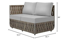 Source Furniture Scorpio Aluminum Frame Left Arm Loveseat Gray