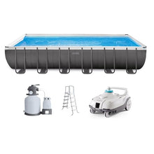 Intex ZX100 Auto Pressure Side Pool Cleaner and Rectangular Ultra XTR Frame Swimming Pool White