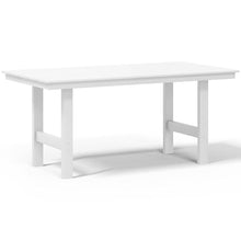 Costaelm Outdoor Patio Table, Outdoor Dining Table for 6, Weather Resistant Rectangle Patio Table with Umbrella Hole for Outside, Garden, Poolside, Porch, White