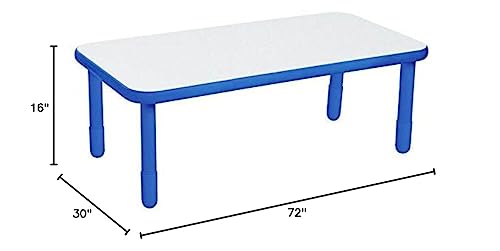 Children's Factory Angeles Baseline Kids Activity Table 72"x30" 16" Legs Royal Blue