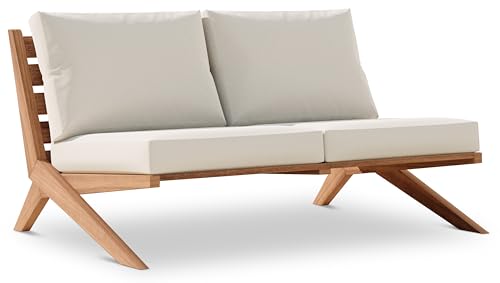 Meridian Furniture Tahiti Collection Modern Outdoor Loveseat White