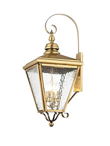 Livex Transitional Four Light Outdoor Wall Lantern Cambridge Collection Antique Brass