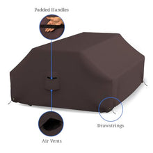 Covers & all Picnic Table Cover, 12 Oz Waterproof UV & Weather Resistant Protector, Outdoor Patio Table Bench Outside Furniture Cover with Air Vents & Drawstrings (98”L x 63”W x 37”H, Coffee)