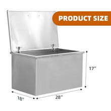 Drop in Ice Chest, 28" L x 18" W x 17" H Outdoor Kitchen/Patio Ice Bar with Hinged Locking Cover & Drain Plug for Wine, Beer, and Beverages