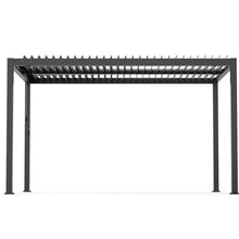 Adjustable Louvered Pergola with Crank-Controlled Roof & Integrated Drainage for Garden Patio, Heavy-Duty Patio Cover with Galvanized Steel Louvers for Backyard Party (10 x 13 FT+ Aluminium Louvers)