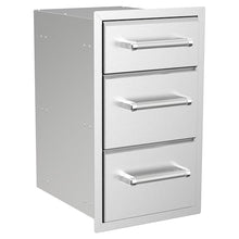 SPIRE Vertical Built-in Triple Drawers, Stainless Steel, Universal Mount