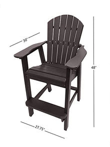 Phat Tommy Recycled Poly Resin Balcony Chair Settee | Durable and Eco-Friendly Adirondack Armchair and Removable Side Table | This Patio Furniture is Great for Your Lawn, Garden, Swimming Pool, Deck.