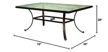 Darlee 42" x 72" Patio Dining Table with Glass Top in Antique Bronze
