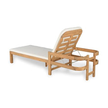 Christopher Knight Home Kayas Acacia Wood Chaise Lounge with Adjustable Backrest, 77.5" Outdoor Sun Lounger with Cushion, Modern Patio Lounger Recliner Chair for Poolside Lawn, Light Teak+Cream,1PCS