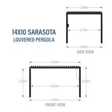 Backyard Discovery Sarasota 14' x 10' Galvanized Steel Pergola Kit with Adjustable Roof Black