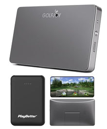 PlayBetter Golfjoy Golf Waver Launch Monitor Bundle (Silver) - Radar Based for Indoor & Outdoor Use - Lightweight, Long Battery Life - Includes Large Portable Charger