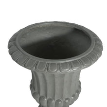 Hassyee Outdoor Antique Garden Urn Planter with Solid Base for Backyard, Park, Balcony, Flower Pot with Rustic Finish and Drainage Hole for Growing Flowers, Plants (Gray)