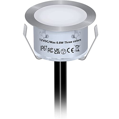 Led Decking Lights with Remote Control, 0.8W LED Deck Lights ?42MM, Warm White Deck Lighting Waterproof IP67,12V Low Voltage Plinth Lights for Terrace,Patio,Path,Wall,Garden,Decoration,10pcs (10pcs )