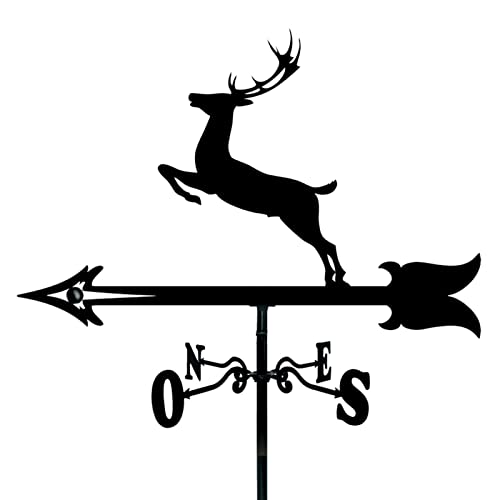 Weathervane with Animal Ornament Fox and Duck Metal Weather Vane Stainless Steel Wind Direction Indicators Garden Yard Wind Vane (Style 5)