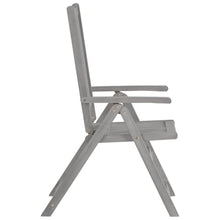 KDACVBMG Patio Reclining Chairs with Cushions 8 pcs Gray Acacia Wood