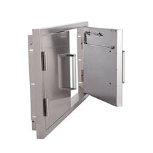 WHISTLER Outdoor Kitchen Double Access Door,33x22 Inch,304 Stainless Steel BBQ Grill Doors,Silver
