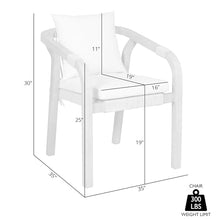 Armen Living Cypress Modern Outdoor Patio Dining Chair Set of 2 Ivory