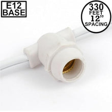 Novelty Lights 330 Feet Heavy Duty Light String, White Wire, E12 Sockets