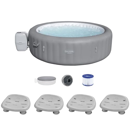 Bestway SaluSpa Grenada AirJet Inflatable Hot Tub with Pool and Spa Seat Gray