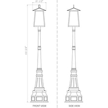 Z-Lite Rainer 6 Light 114" Tall Post Light Black