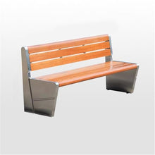 Ronghw0607 Garden Bench Park Outdoor Bench Wooden Double Backrest Stainless Steel Outdoor Bench Patio Park Patio Seat(Large)