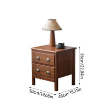 SONGCHAO Night Stand Vintage Cherry Wood Bedside Table with Drawer Side Table Outdoor Small Side Table Home Beverage Table Living Room Tables