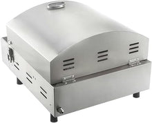 KUYBTU Pizza Oven Outdoor, Stainless Steel Tabletop Pizza Oven, Propane Gas Fired, Pizza Maker Pizza Baker for Up to 13” Pizzas – Can Also Smoke Meat, Fish & Veg