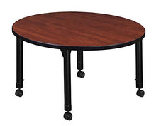 Regency Kee Height Adjustable Mobile Round Classroom Table 36" Cherry