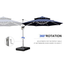 OROTLECT 12' Round Cantilever Umbrella With Base,Navy