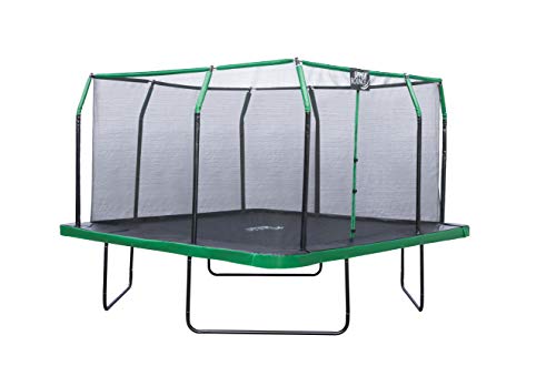 Upper Bounce 12x12 FT Square Trampoline Set with Enclosure Black/Green