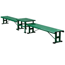 JOSOGO All-Aluminum Weatherproof Outdoor Bench, Heavy Duty No-Rust Aluminum Frame, Non-Slip Foot Caps, for Sports Courts, Patios and Community Areas(Style9)
