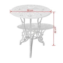 JKSVTF 3 Piece Bistro Set Cast Aluminium White, Garden Table and Chairs, Garden Chairs Set, Patio Set, Outdoor Table and Chairs, Garden Table Set -