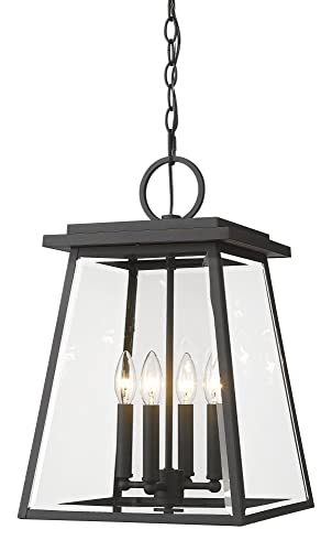 Z-Lite 521CHB-BK Broughton Outdoor Ceiling Light, 4-Light 240 Total Watts, Black