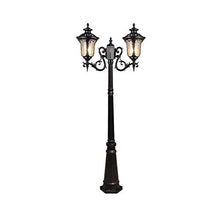 Post Lights Outdoor 2-Head Traditional Victoria High Pole Landscape Street Light Aluminum Glass Outdoor Patio Lawn Lighting Pillar Lamp IP55 Waterproof Garden Courtyard Column Post Light Pillar L