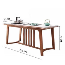 LICONG-2019 Tea Table Solid Wood Rock Board Balcony Tea Table and Chair Combination Set, Small Household (100x62x72cm) Side Table