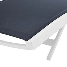 Lounge Chair Chaise, Set of 2, Aluminum, Metal, White Blue Navy, Modern, Outdoor Patio Balcony Cafe