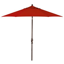 Treasure Garden 9ft Patio Umbrella - Outdoor Furniture Market Umbrella – Deluxe Auto-Tilt – Bronze Aluminum Frame (Sunbrella, Jockey Red)