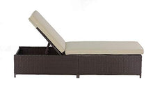 Serta Brown Resin Wicker Outdoor Patio Storage Chaise Lounge Beige