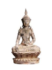 Fretkins Thai Buddha Statue Shakyamuni -Weathered Stone Look Garden Sculpture for Zen Outdoor & Home Decor(09030(30 * 23.5 * 54))