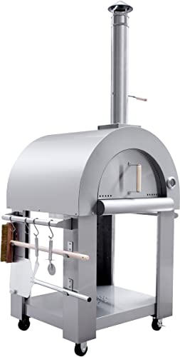 SDI Factory Direct Outdoor Stainless Steel Artisan Wood-Fired Charcoal Pizza Bread Oven BBQ Grill with Accessories