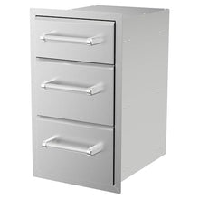 SPIRE Vertical Built-in Triple Drawers, Stainless Steel, Universal Mount