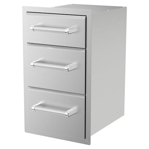 SPIRE Vertical Built-in Triple Drawers, Stainless Steel, Universal Mount