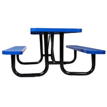Neojoyoenix 6 ft. Rectangular Outdoor Steel Picnic Table,Blue,with Umbrella Pole