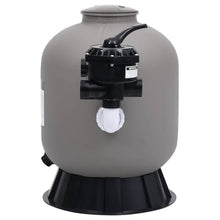Grey High-Density Polyethylene Medium Sand Filter for Swimming Pool, 6-Way Valve, 0.75 HP Pump Capacity, Outdoor Use, Durable Construction, Efficient Filtration System