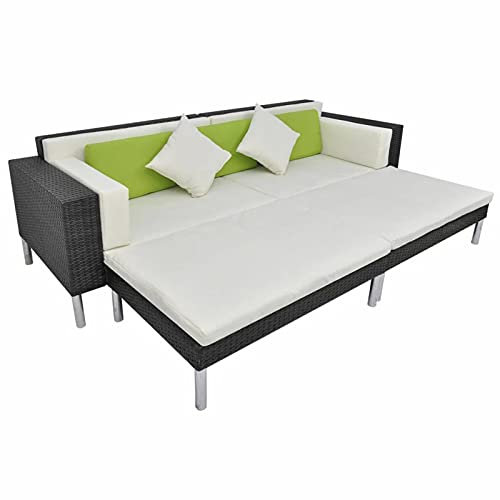 Xinxinxiang 4 Piece Patio Set with Cushions Black